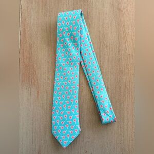 Vineyard Vines Palm Toss Shep & Ian Aqua Silk Neck Tie Pink Palm Trees NWT